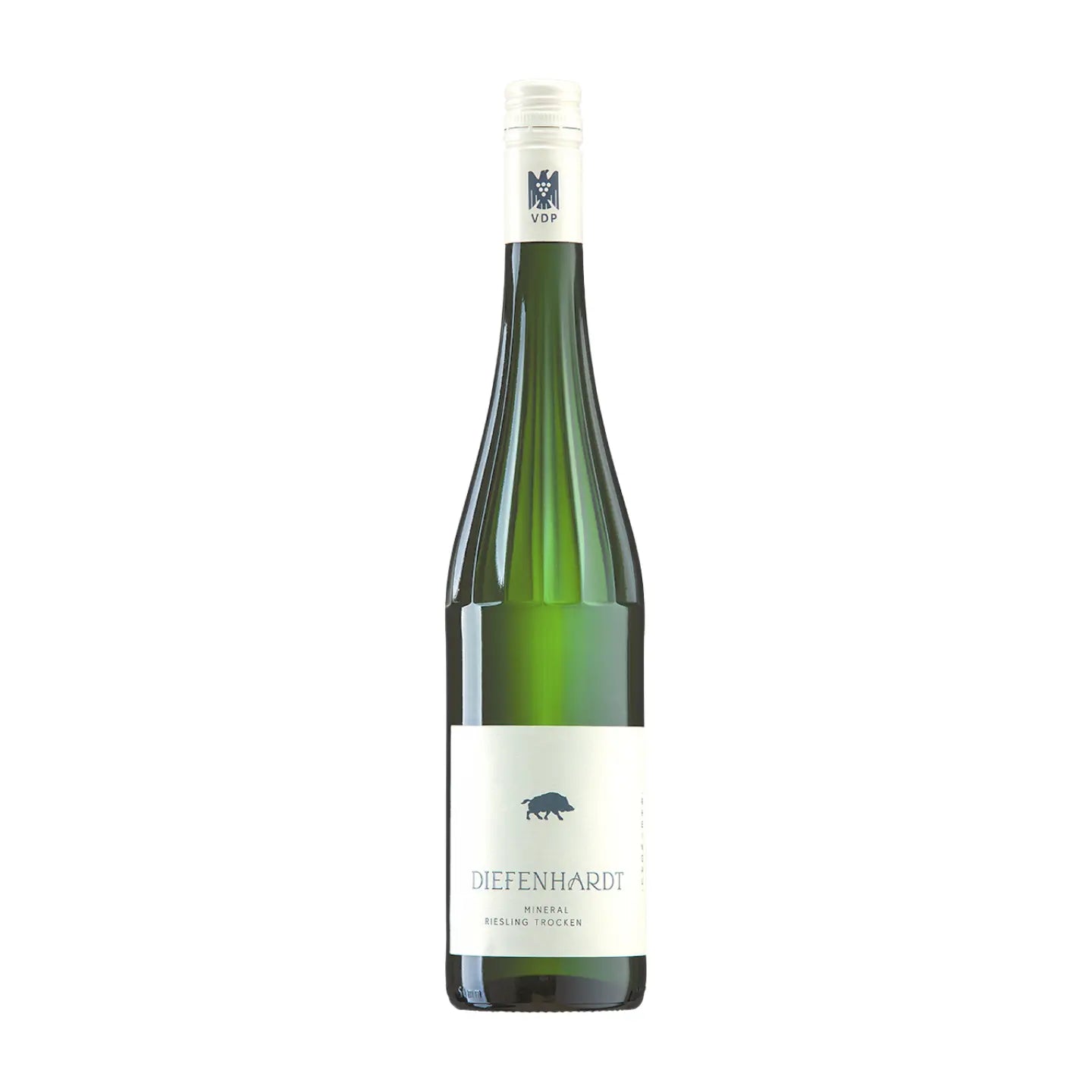 Mineral Riesling trocken vom Weingut Diefenhardt freigestellt mit weissem Hintergrund.