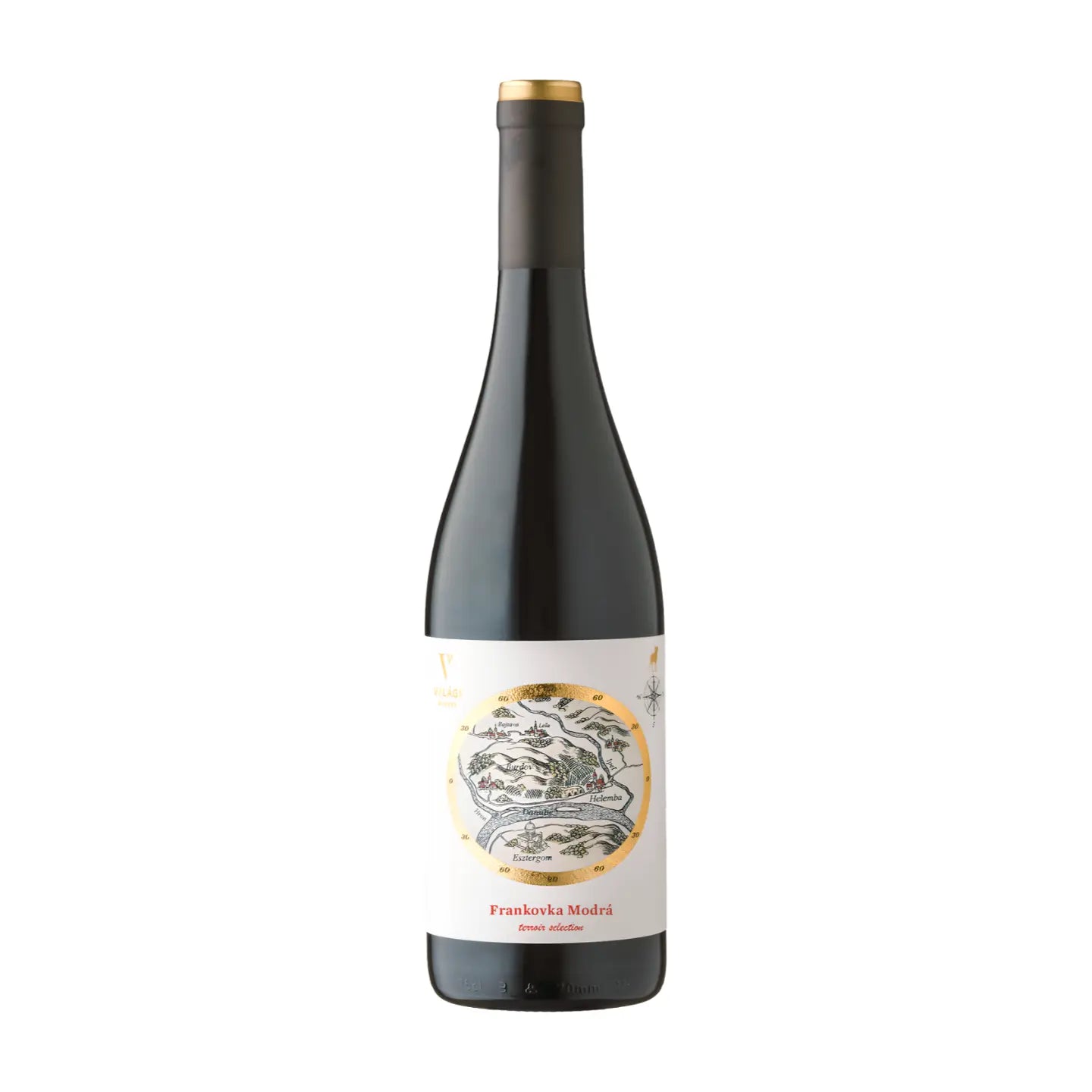 Frankovka Modra Terroir Selection von der Vilagi Winery freigestellt mit weissem Hintergrund.