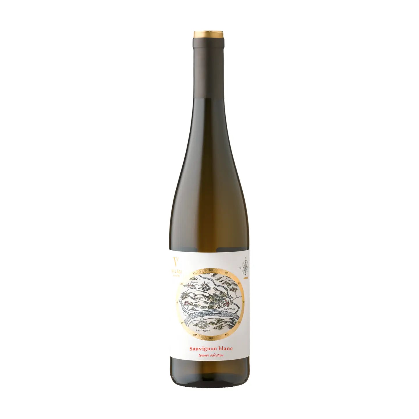 Sauvignon Blanc Terroir Selection von der Vilagi Winery freigestellt mit weissem Hintergrund.