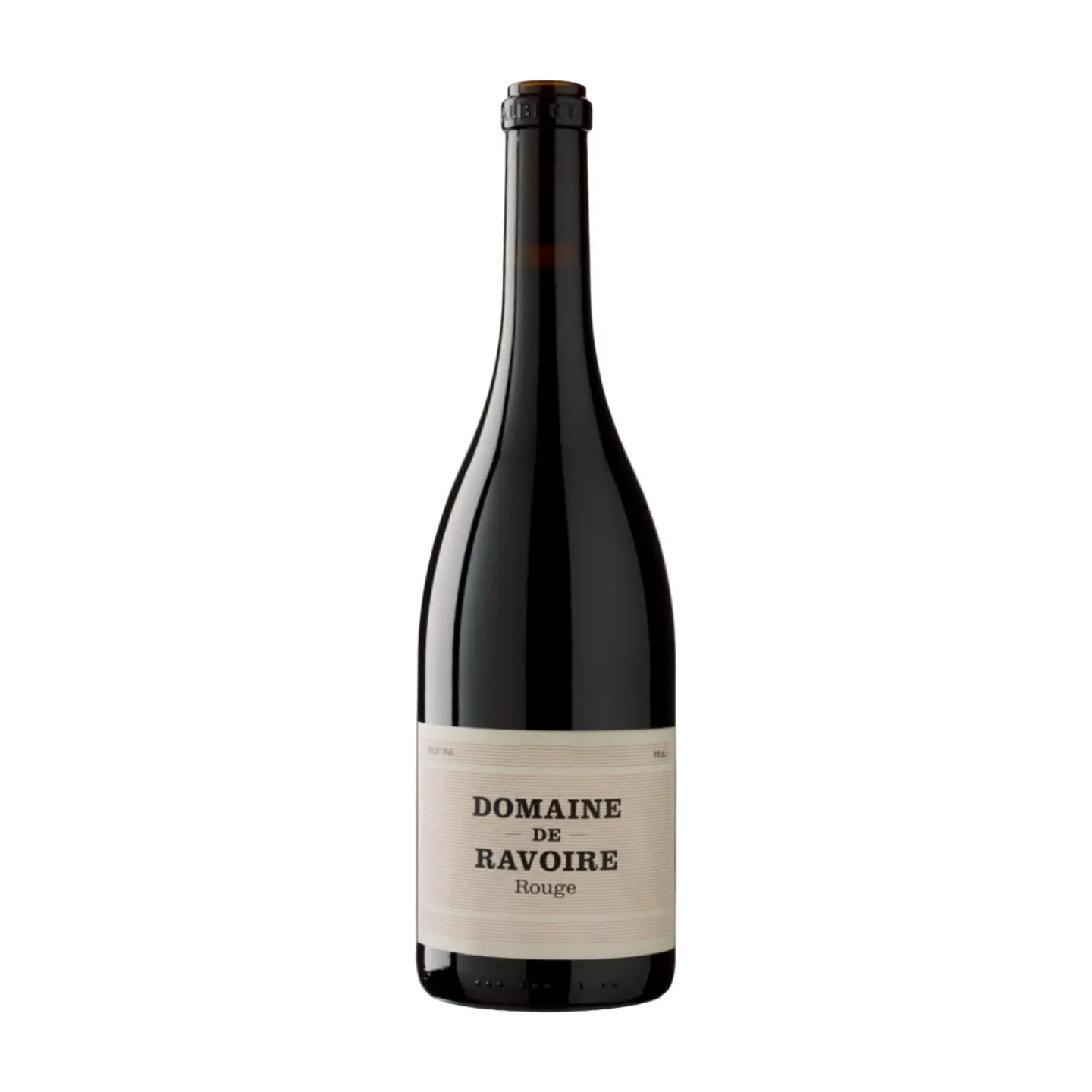 Flasche Domaine de Ravoire rouge freigestellt mit weissem Hintergrund.