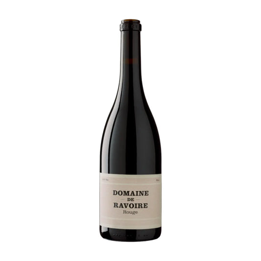Flasche Domaine de Ravoire rouge freigestellt mit weissem Hintergrund.