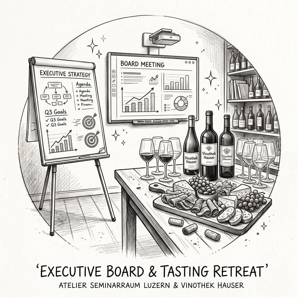 Executive Board & Tasting Retreat im Atelier der Vinothek Hauser in Luzern.