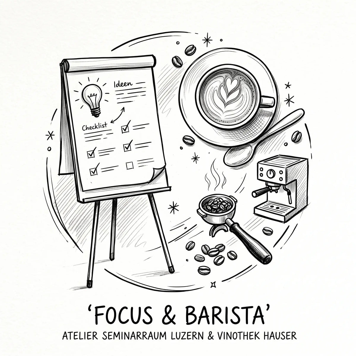 Produktbild für die Seminarpauschale Focus & Barista im Atelier der Vinothek Hauser.