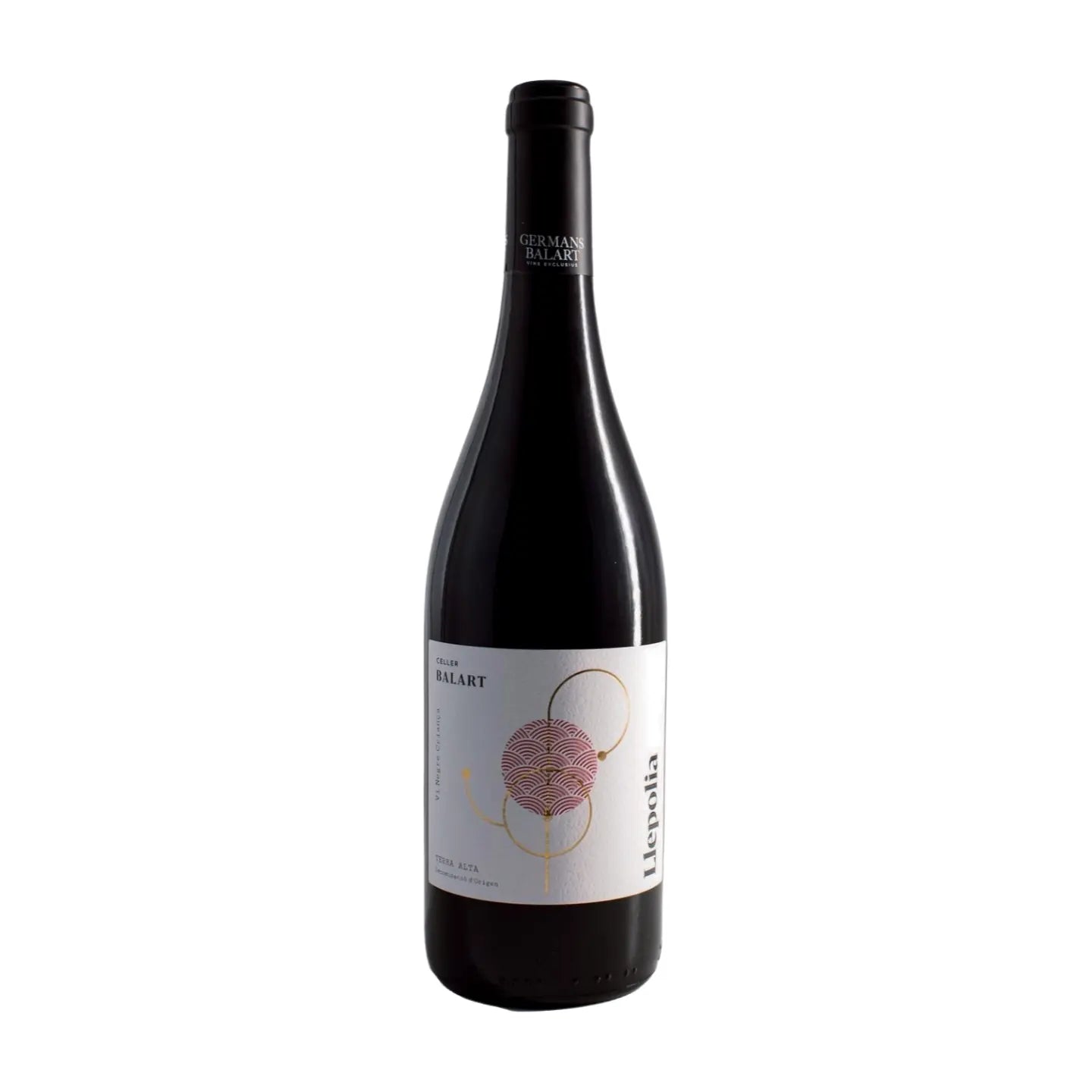 Llepolia negre vom Celler Balart freigestellt mit weissem Hintergrund.