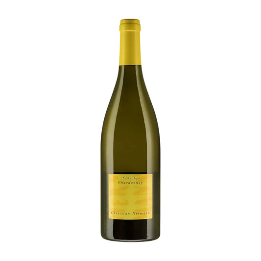 Fläscher Chardonnay von Christian Hermann freigestellt mit weissem Hintergrund.