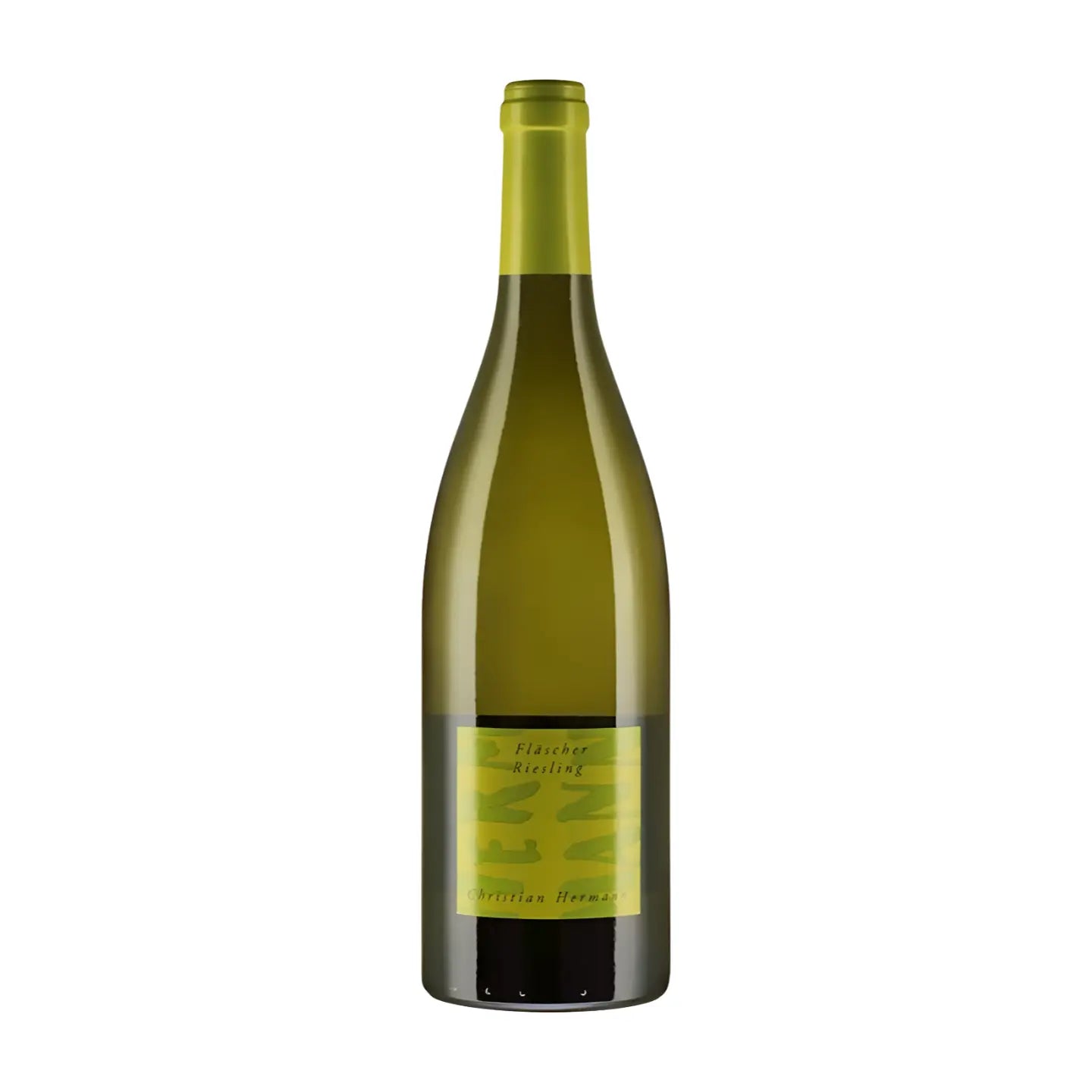 Fläscher Riesling von Christian Hermann freigestellt mit weissem Hintergrund.