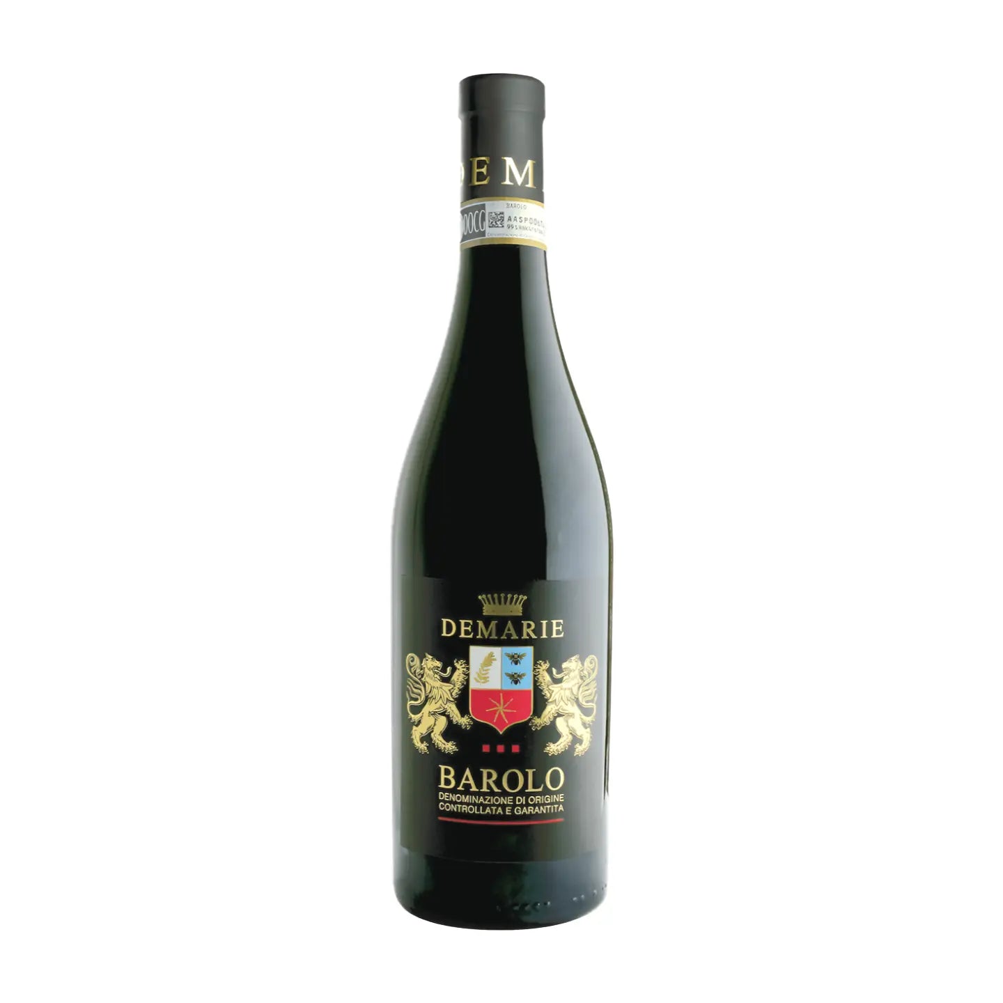 Barolo DOCG von Demarie freigestellt mit weissem Hintergrund.