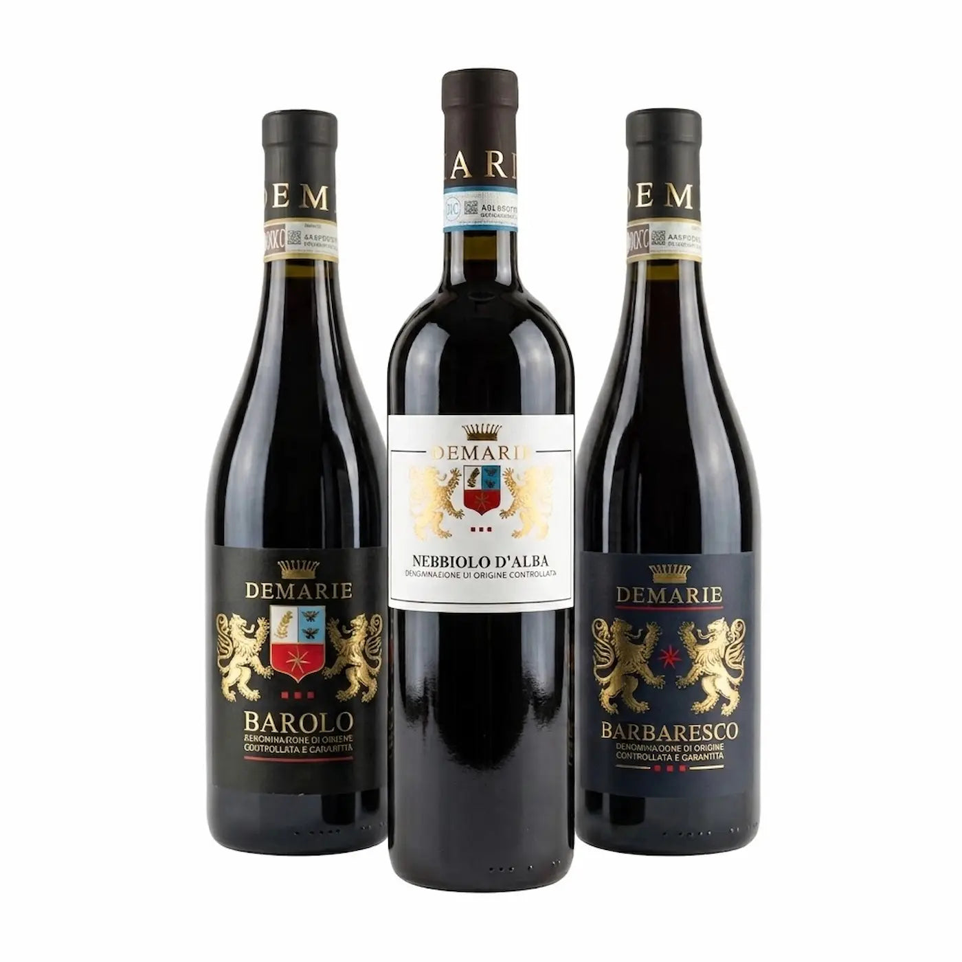 Produktbild Herbstpaket Nebbiolo von Demarie mit Nebbiolo d'Alba, Barolo und Barbaresco.
