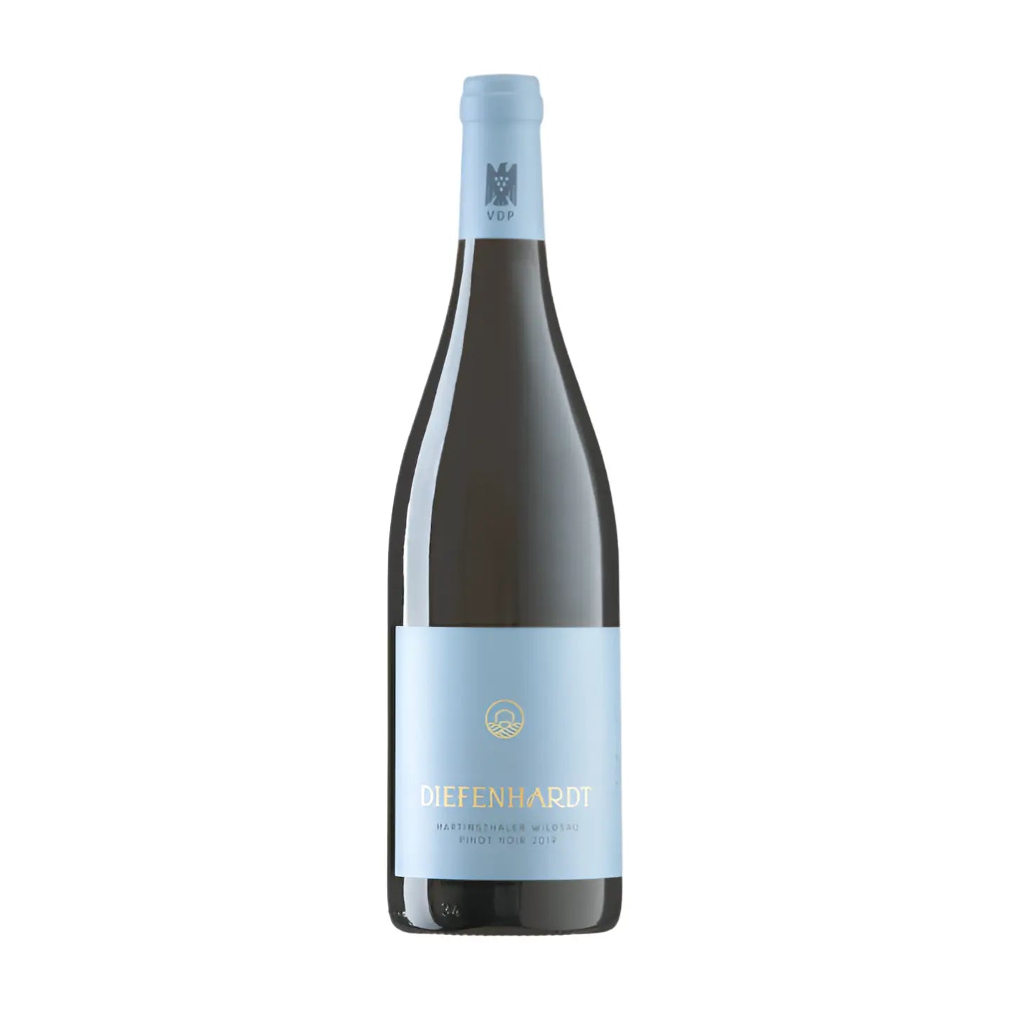 Martinsthaler Wildsau Pinot Noir VDP.Erste Lage vom Weingut Diefenhardt freigestellt vor weissem Hintergrund.