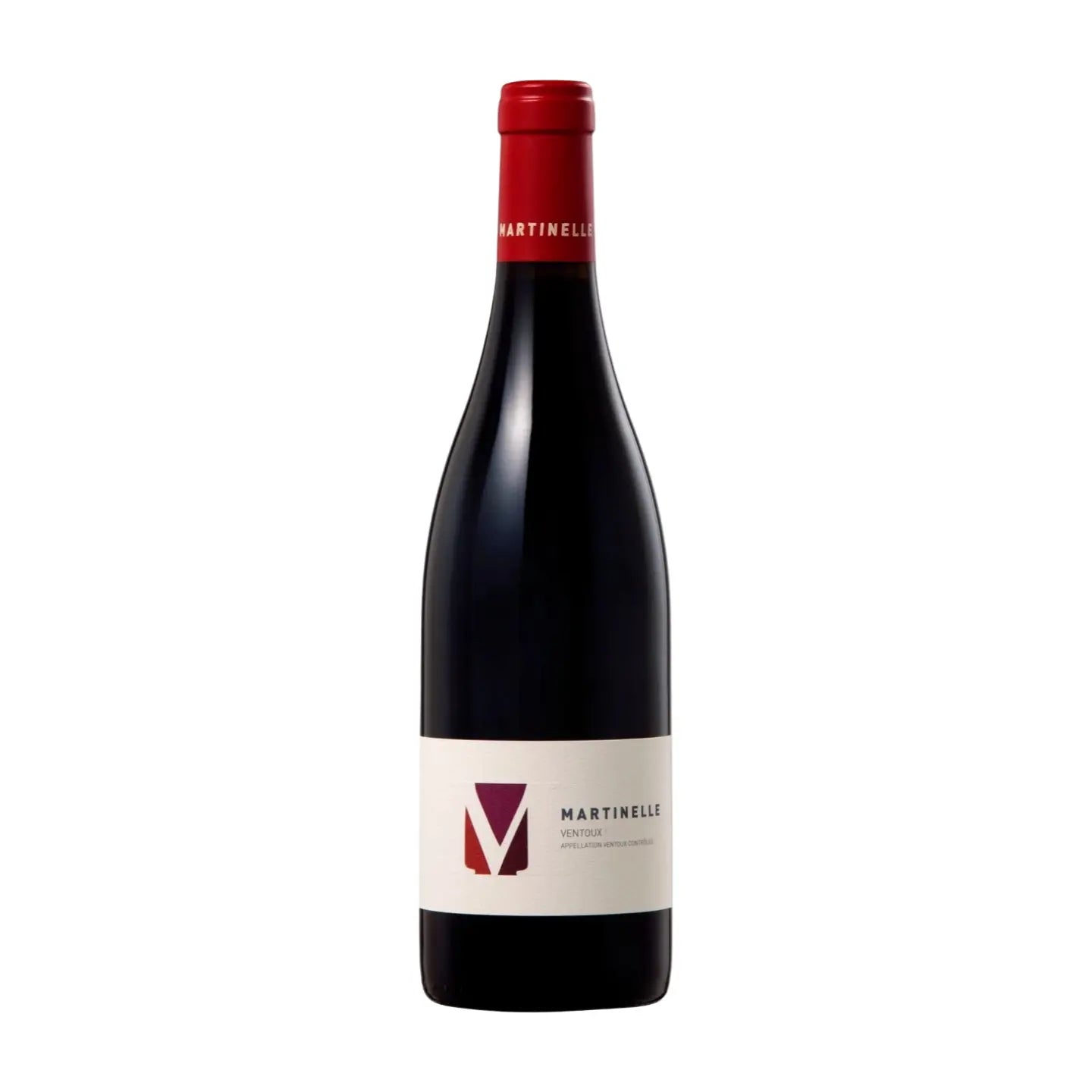 Ventoux von der Domaine Martinelle freigestellt mit weissem Hintergrund.