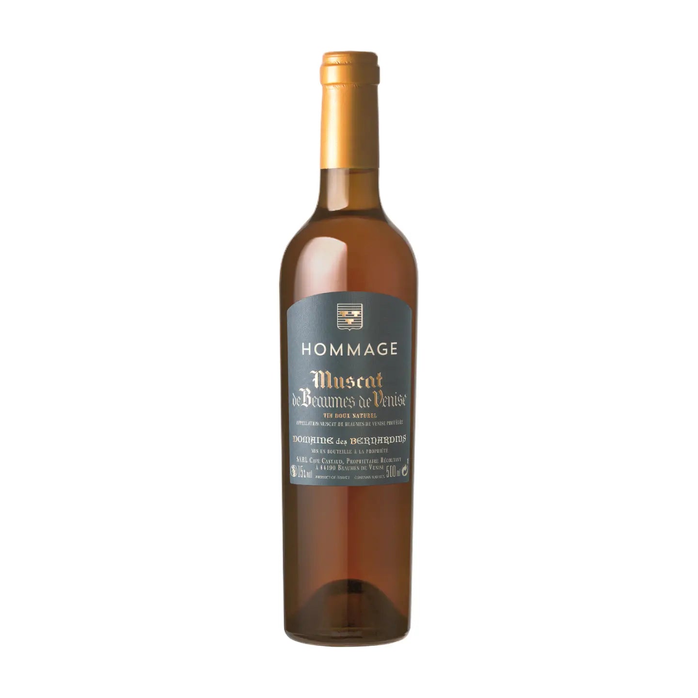Hommage Muscat de Beaumes de Venise freigestellt mit weissem Hintergrund.