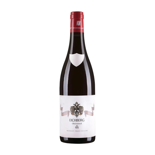 Eichberg Spätburgunder VDP.GG vom Weingut Franz Keller Schwarzer Adler freigestellt mit weissem Hintergrund.