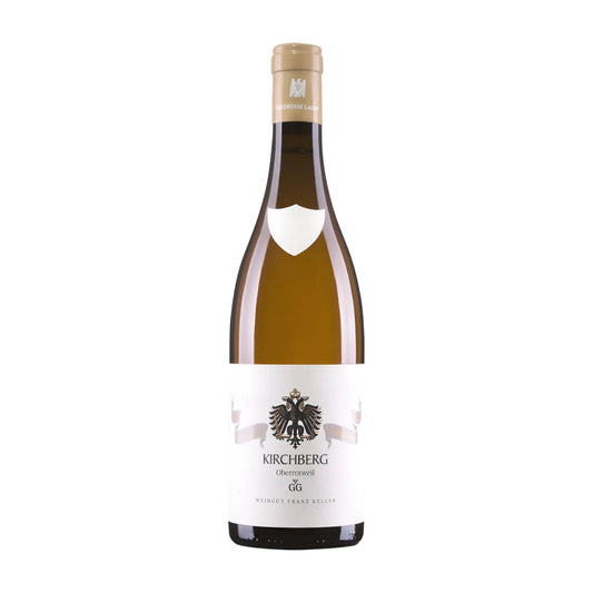 Kirchberg Chardonnay VDP.GG vom Weingut Franz Keller Schwarzer Adler freigestellt mit weissem Hintergrund.