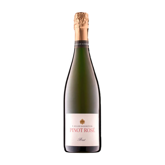 Pinot Rosé Brut vom Weingut Franz Keller Schwarzer Adler reigestellt mit weissem Hintergrund.