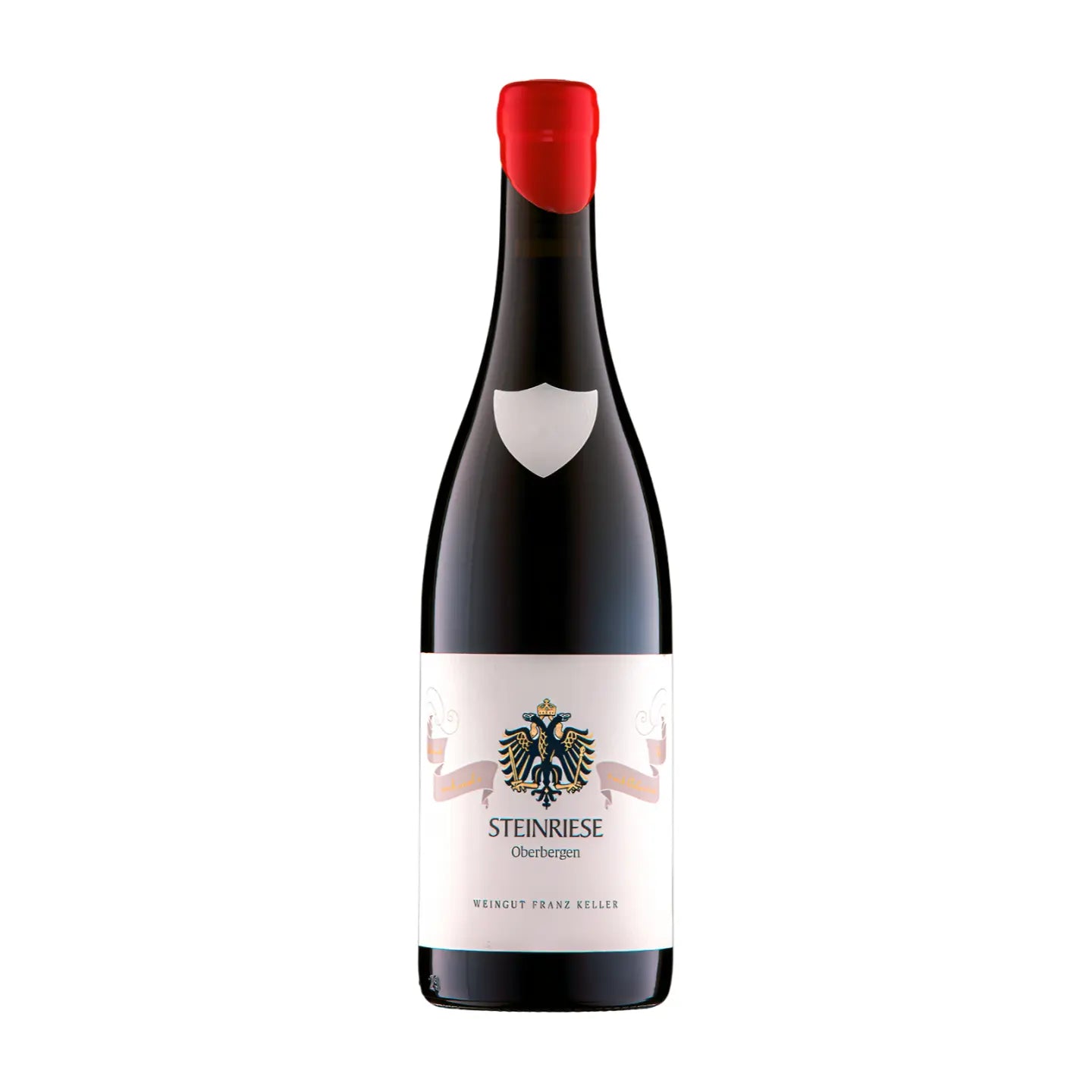 Steinriese Spätburgunder VDP.GG vom Weingut Franz Keller Schwarzer Adler freigestellt mit weissem Hintergrund.