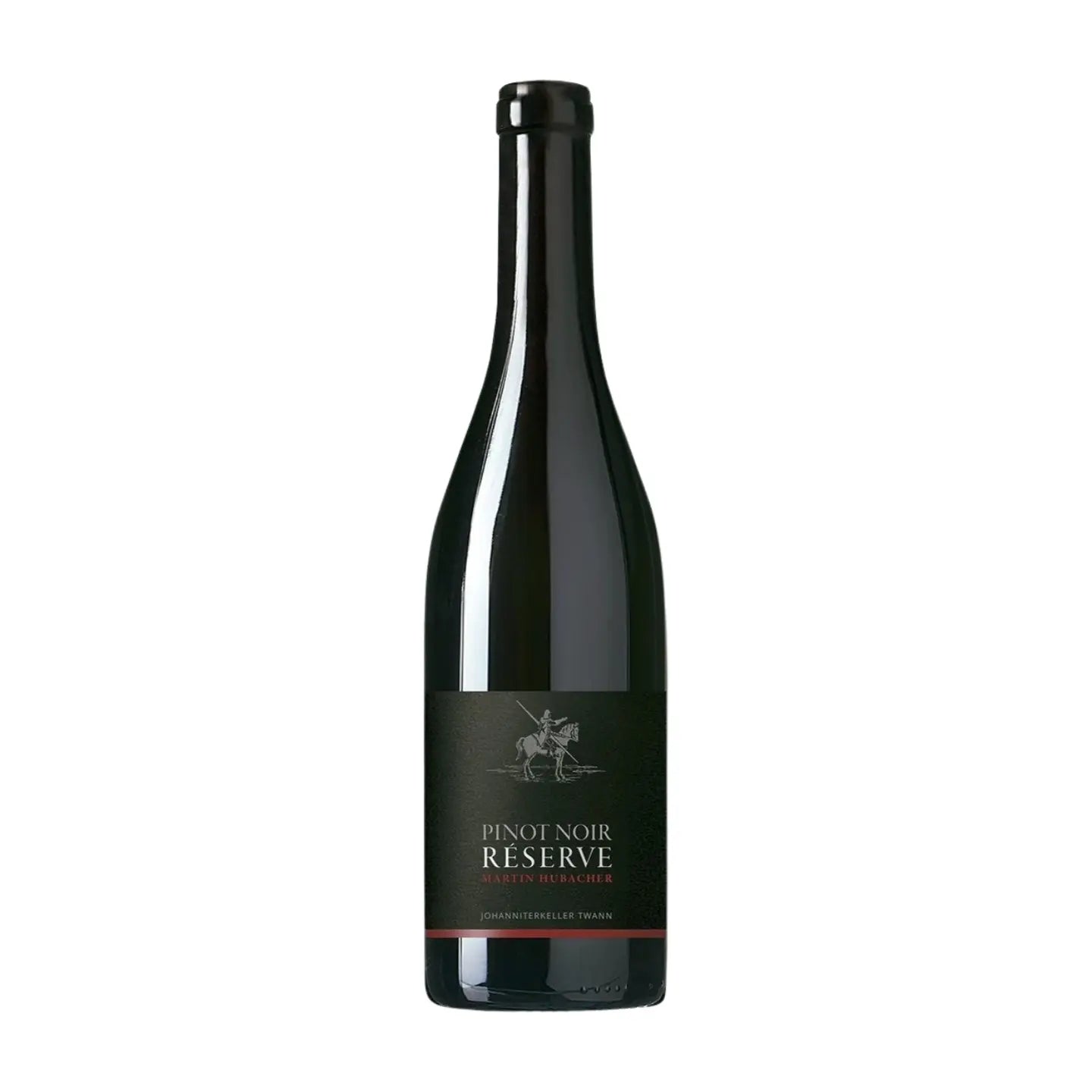 Pinot Noir Réserve vom Johanniterkelle Martin Hubacher freigestellt mit weissem Hintergrund.