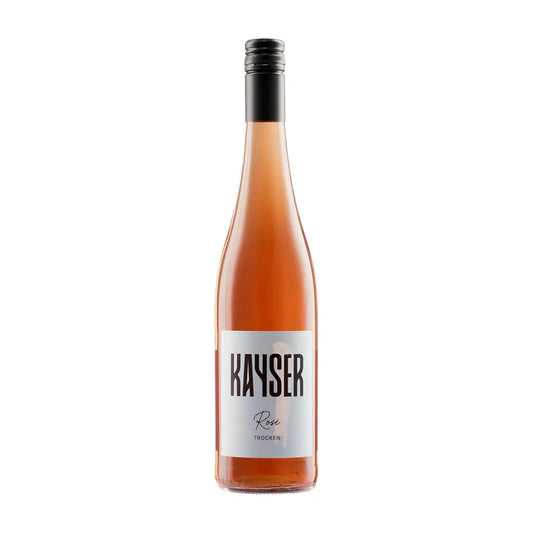 Rosé von Kayser Wein & Sekt freigestellt vor weissem Hintergrund.