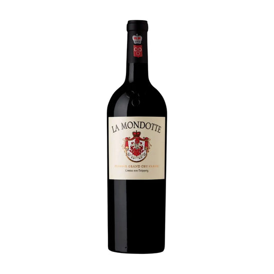 La Mondotte Premier Cru Classé von Stephan von Neipperg freigestellt mit weissem Hintergrund.