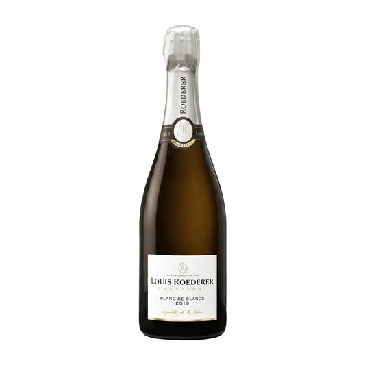 Blanc de Blanc Brut Vintage von Louis Roederer freigestellt vor weissem Hintergrund.
