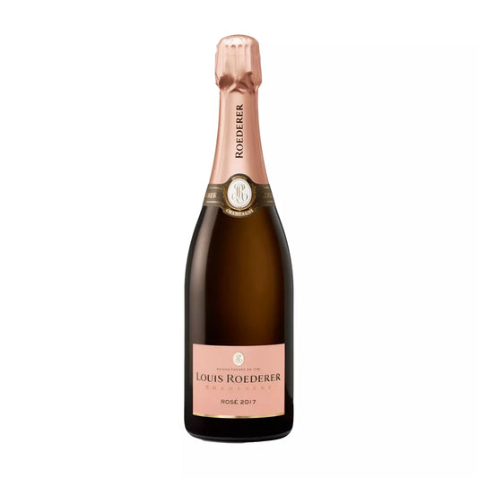 Rosé Vintage von Louis Roederer freigestellt vor weissem Hintergrund.