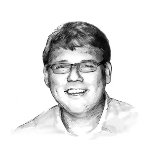 Handgezeichnetes Portrait von Markus Drautz vom Weingut Drautz-Able in Württemberg.