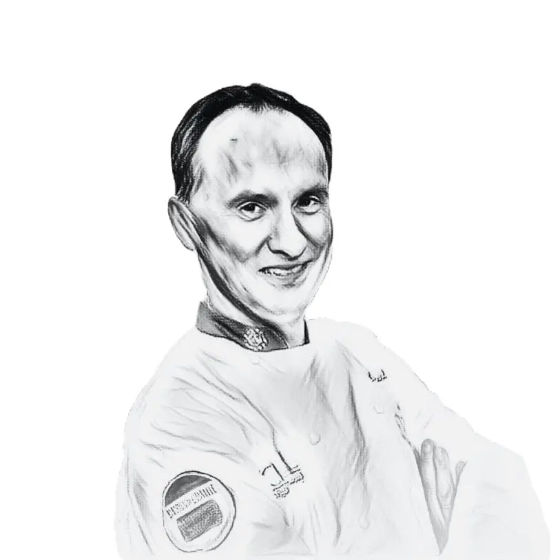 Portrait gezeichnet und grafisch bearbeitet von Eberhard Schell von Schell Schokoladen.
