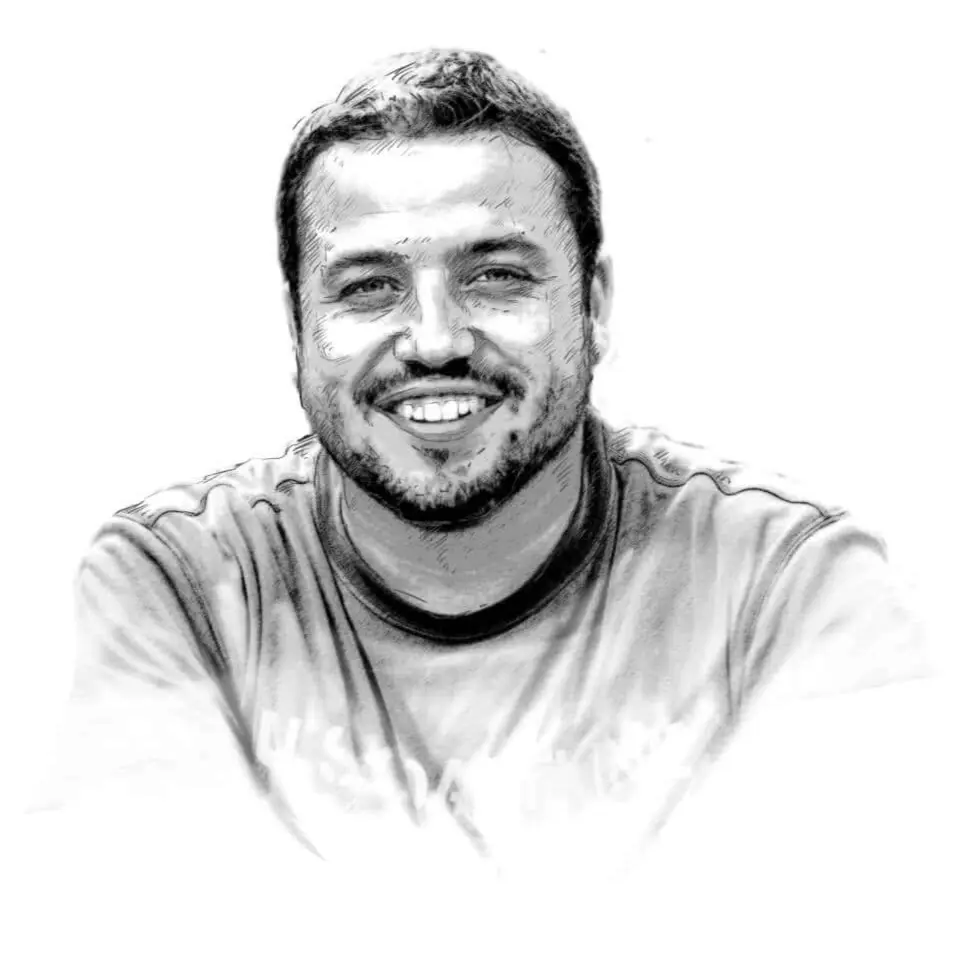 Handgezeichnetes Portrait von Frank Kayser von Kayser Wein & Sekt.