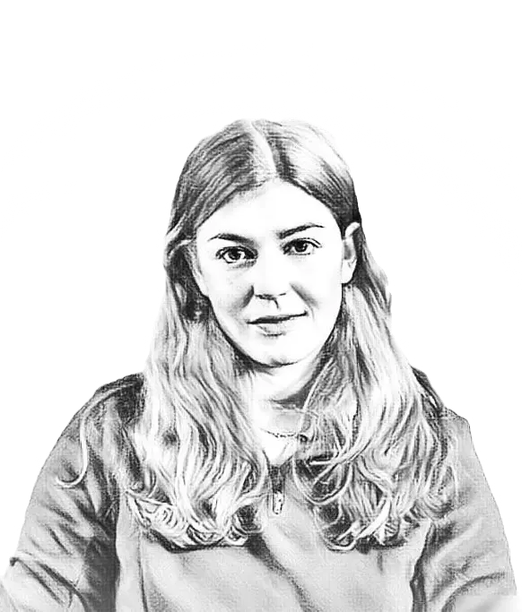 Handgezeichnetes Portrait von Franziska Schömig vom Weingut Franziska Schömig.