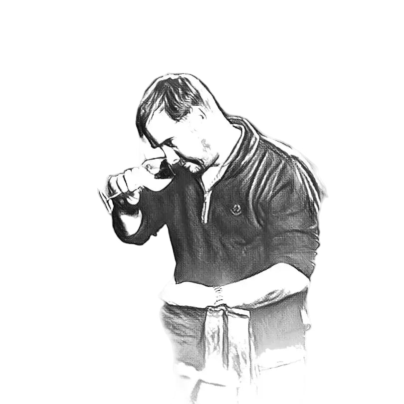 Handgezeichnetes Portrait von Maximilian von Kunow vom Weingut von Hövel.