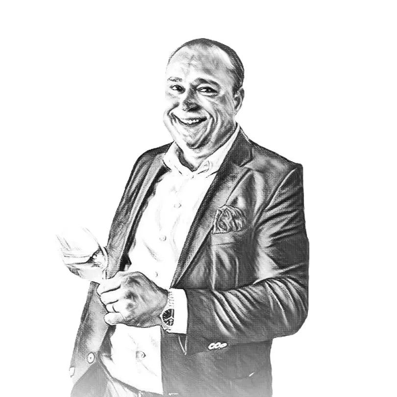 Handgezeichnetes Portrait von Nik Weis vom St Urbanshof Nik Weis an der Mosel.