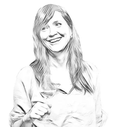 Handgezeichnetes Portrait von Sarah Gessinger vom Weingut A. Gessinger.