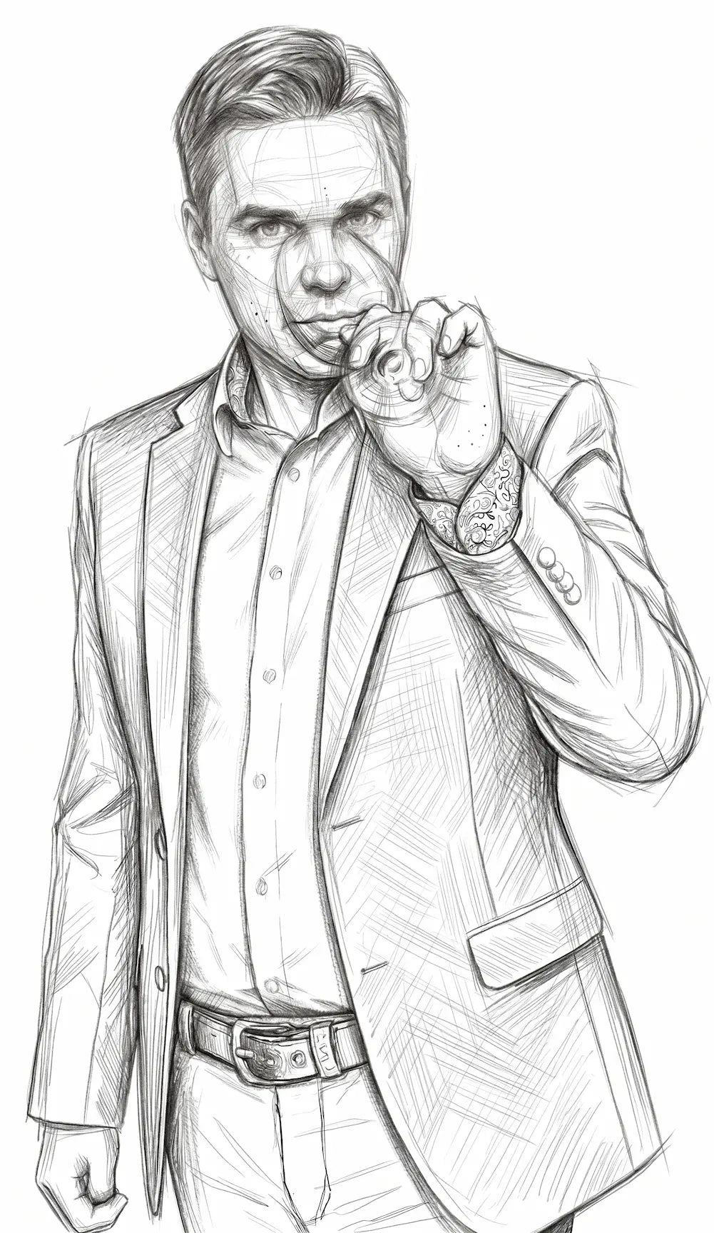 Grafisch bearbeitetes und gezeichnetes Portrait von Stefan Hauser.