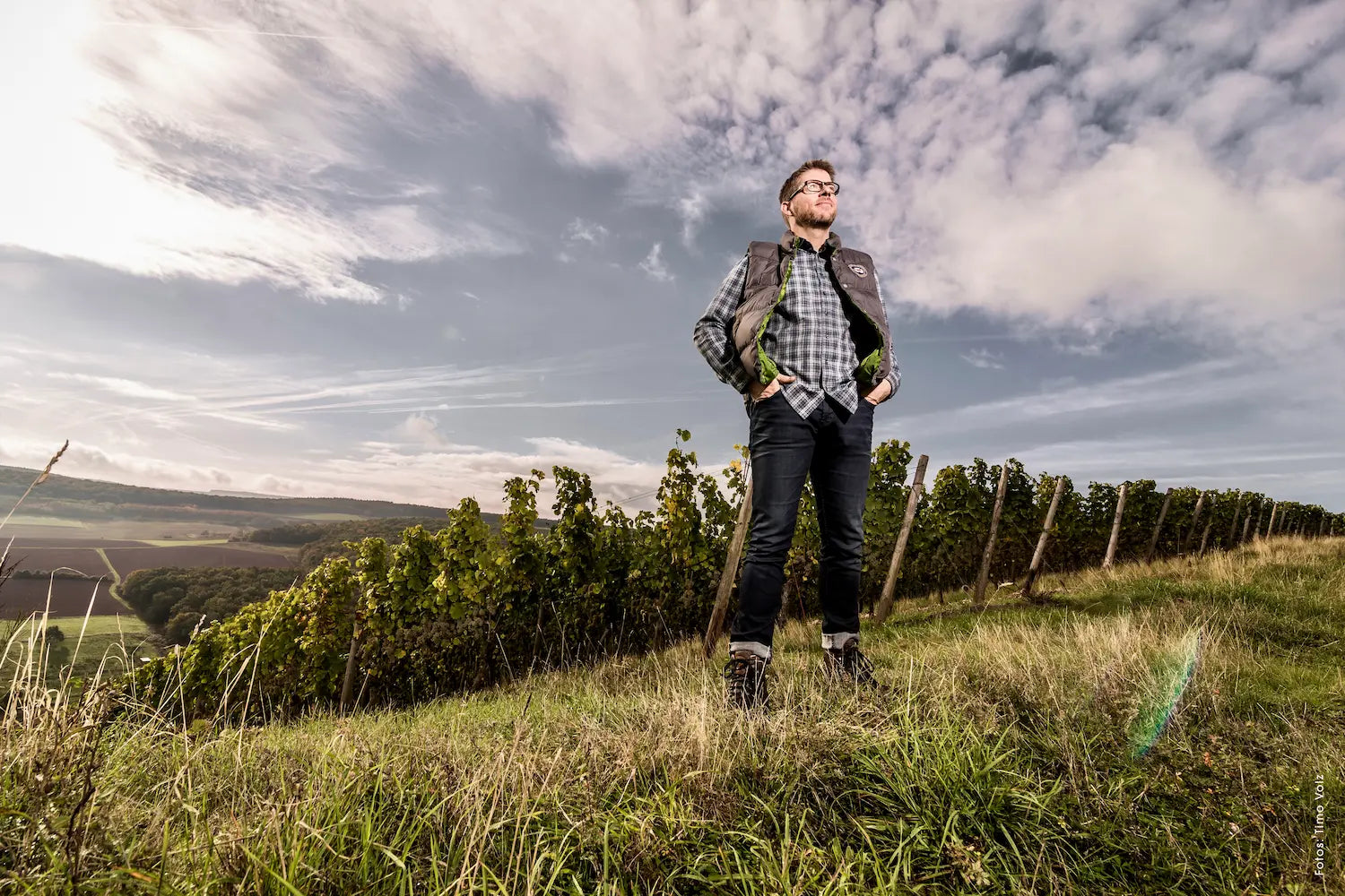Portrait von Heiko Bamberger vom Bamberger Wein- & Sektgut von der Nahe in seinen Rebbergen