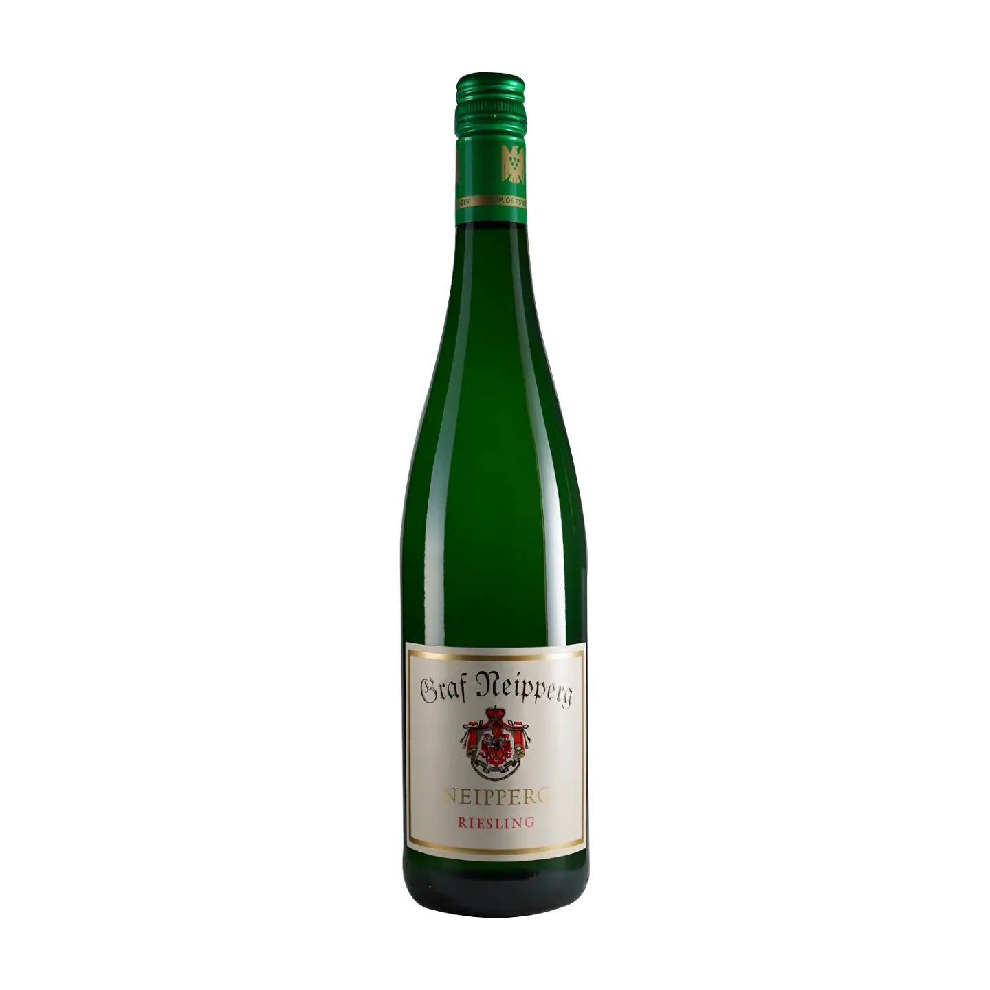 Neipperg Riesling VDP.Ortswein vom Weingut Graf Neipperg freigestellt vor weissem Hintergrund.