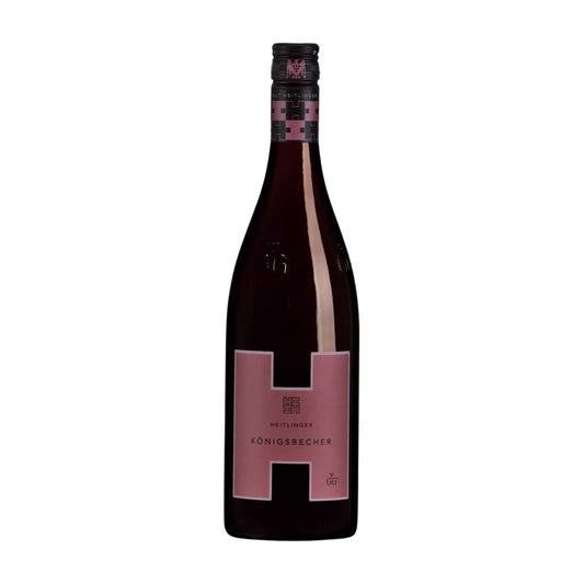 Königsbecher Pinot Noir VDP.GG vom Weingut Heitlinger freigestellt mit weissem Hintergrund.
