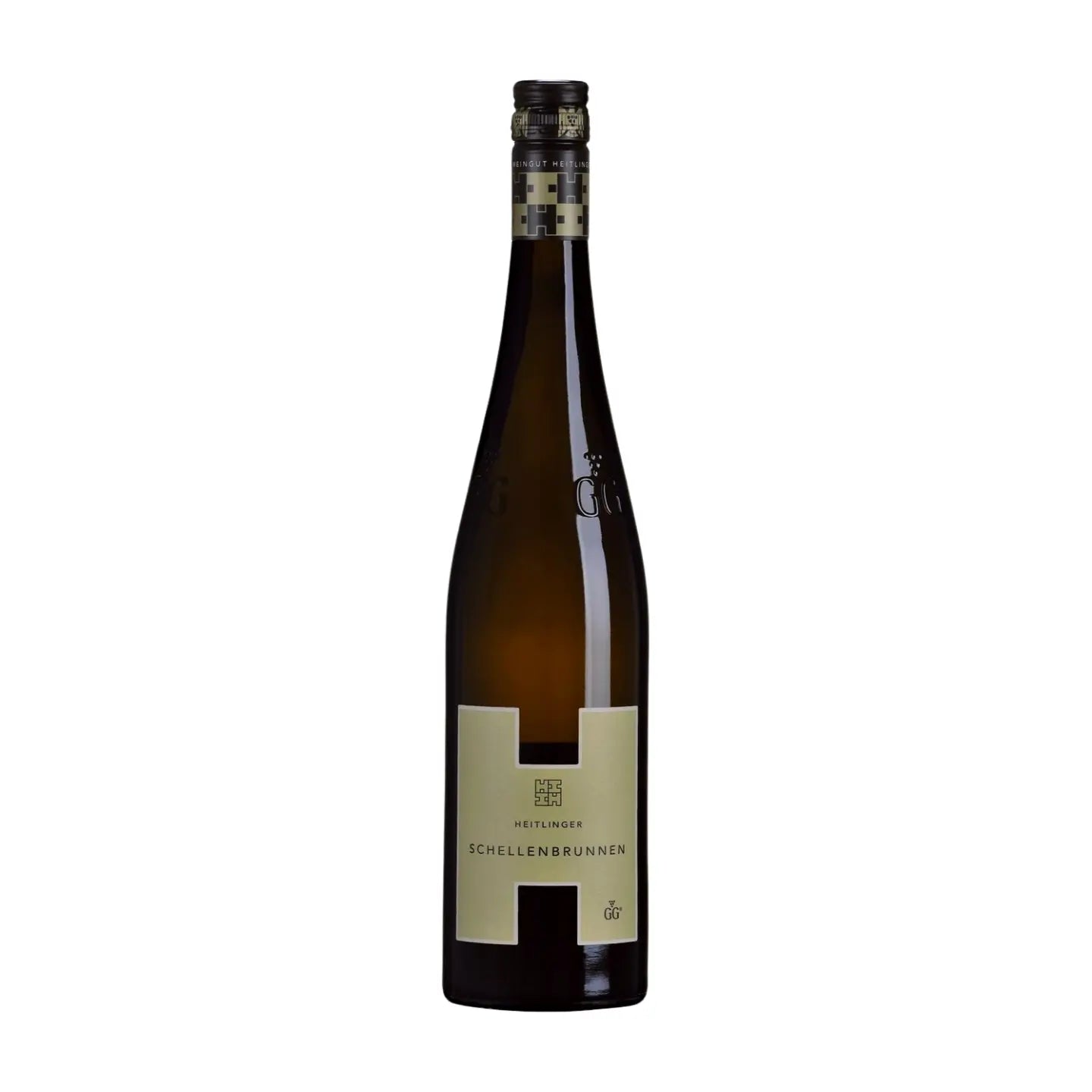 Schellenbrunnen Riesling VDP.GG vom Weingut Heitlinger freigestellt mit weissem Hintergrund.